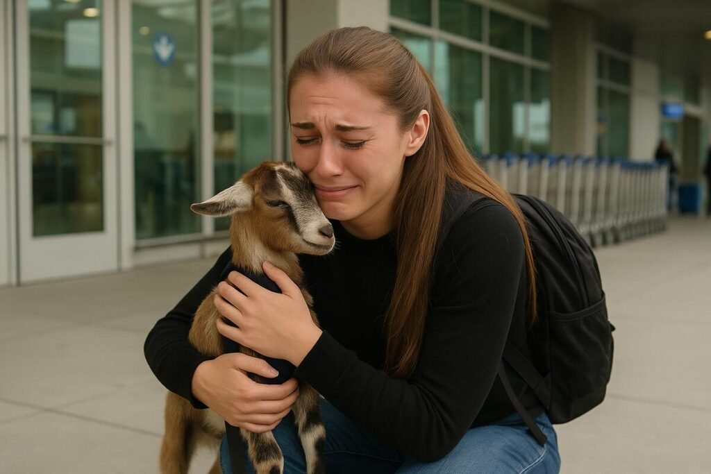 Pet Goat's Emotional Airport Send-Off